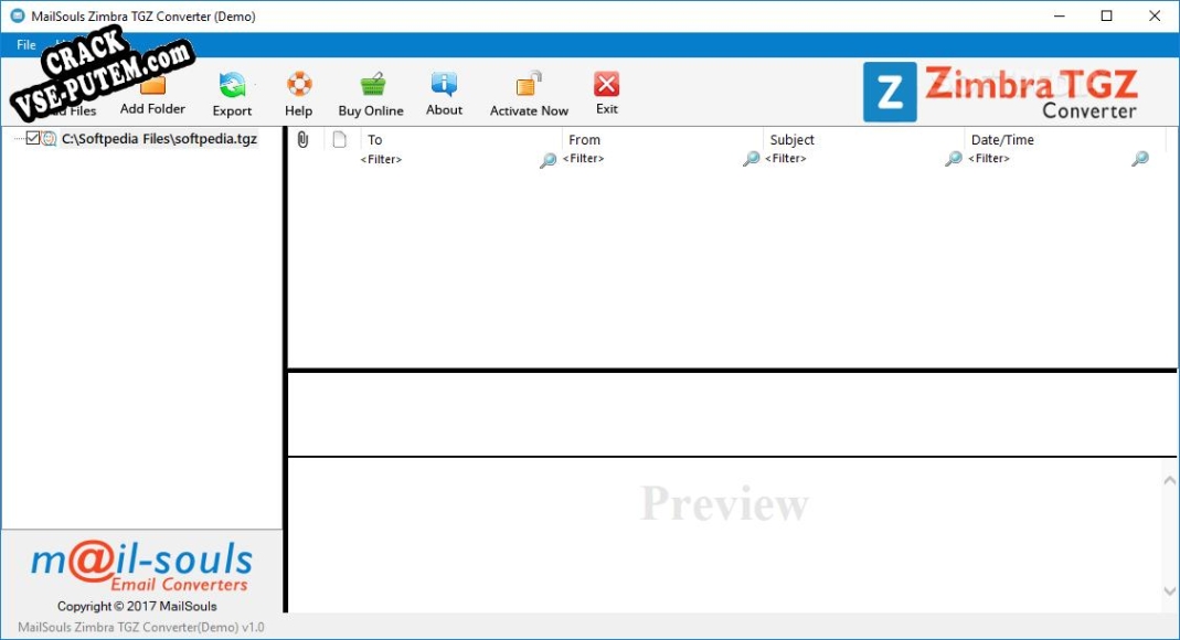 MailSouls Zimbra TGZ Converter с patch/keygen