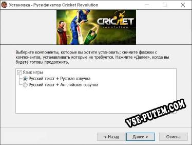 Cricket Revolution полный перевод игры