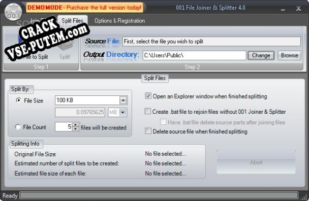 Активация программы 001 Joiner and Splitter Pro