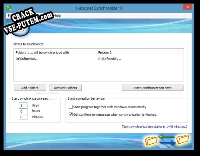 Активация программы 1-abc.net Synchronizer