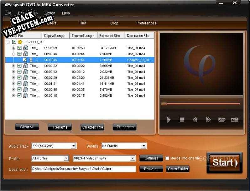 Keygen для 4Easysoft DVD to MP4 Converter