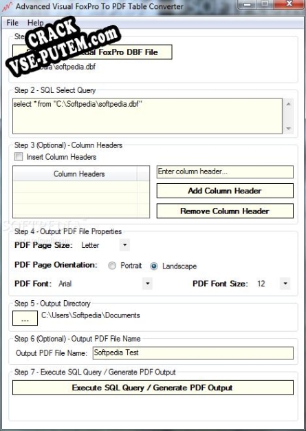 Advanced Visual FoxPro To PDF Table Converter + crack/ключ