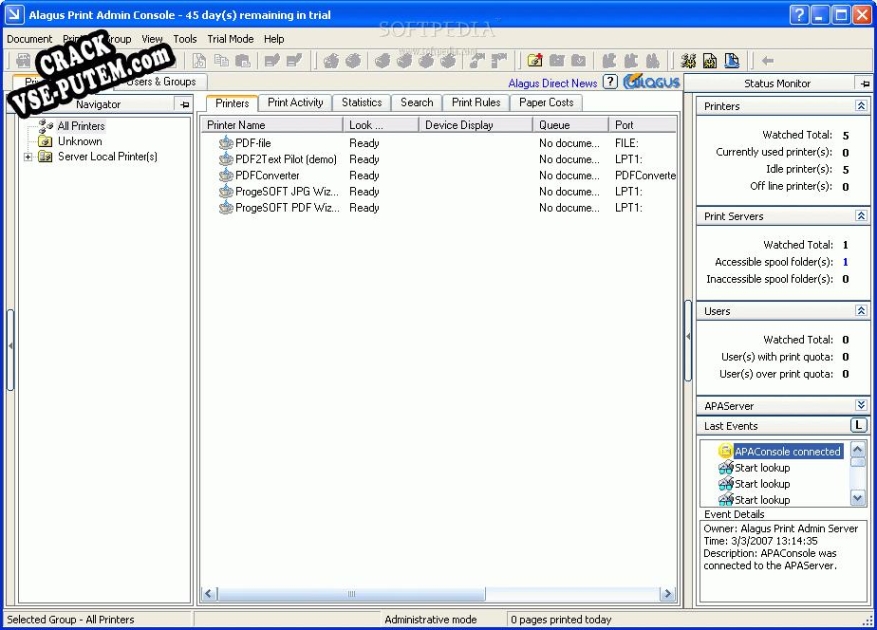 Активация программы Alagus Print Admin Pro