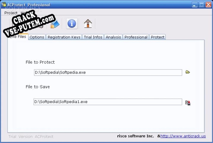 Crack для AntiCrack Software Protector Basic