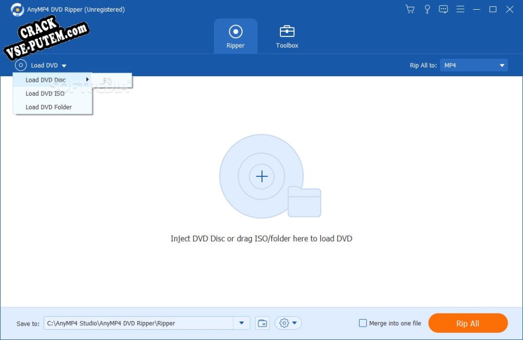AnyMP4 DVD Ripper  + crack (кряк)