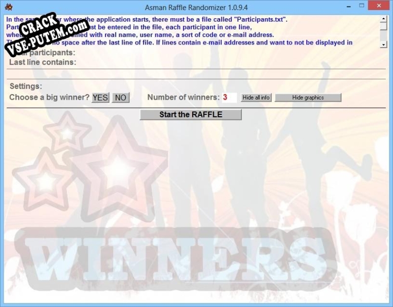 Asman Raffle Randomizer и crack patch (взлом)