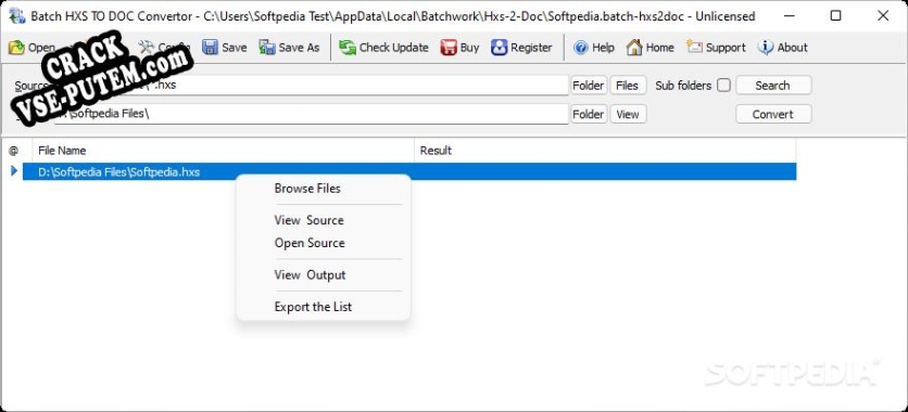 Ключ для Batch HXS to Word Converter