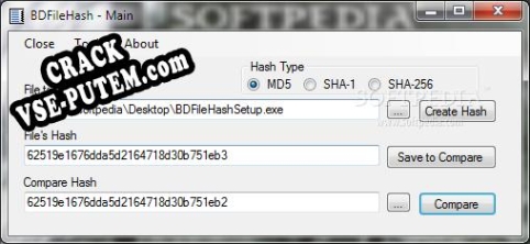 Активация программы BD File Hash