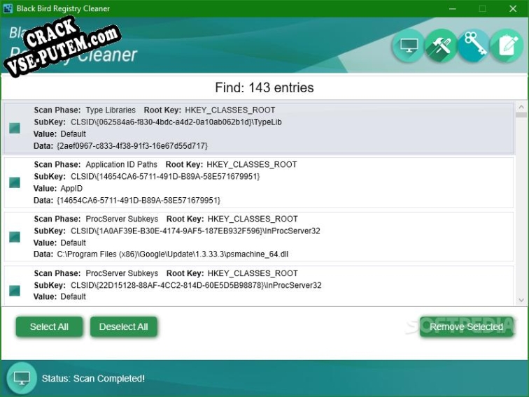 Black Bird Registry Cleaner + crack/ключ