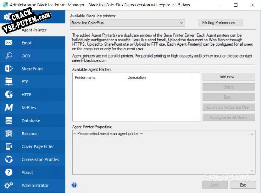 Ключ для Black Ice Color Printer Drivers