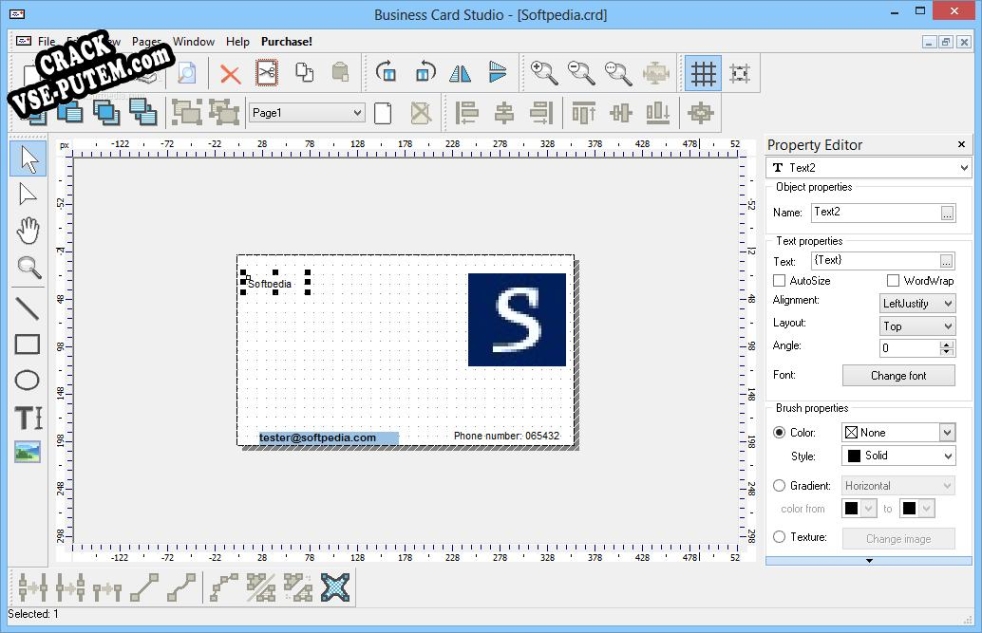 Business Card Studio с patch/keygen