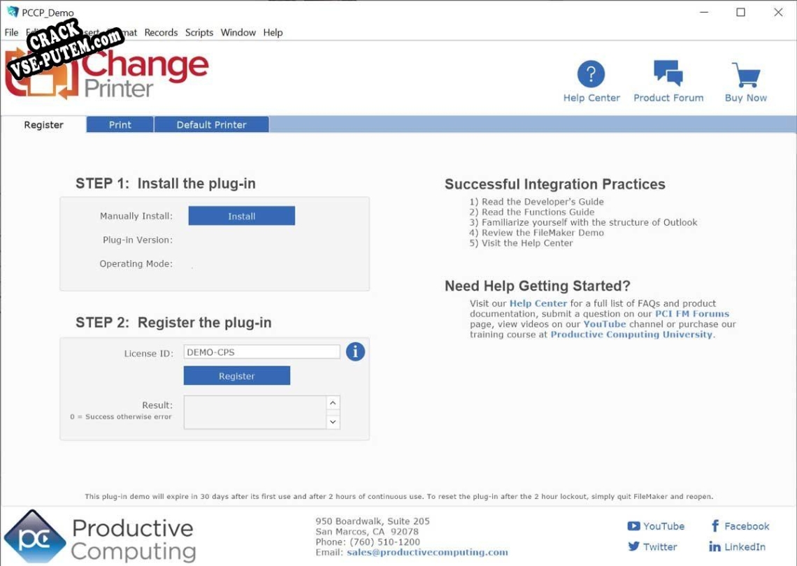 Change Printer Plug-in for FileMaker с patch/keygen