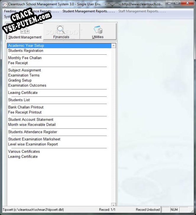 Ключ для Cleantouch School Management System