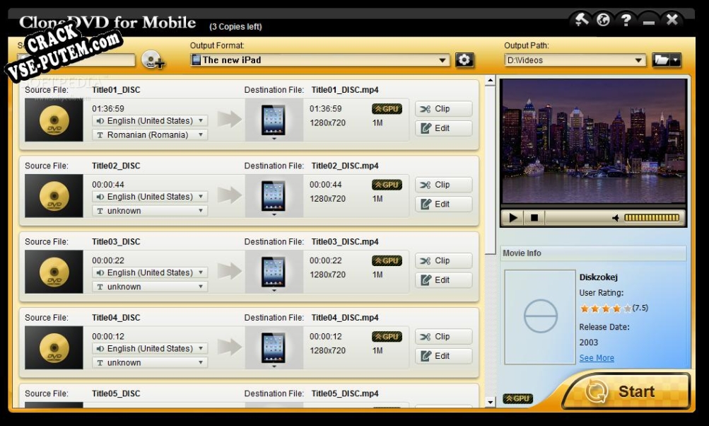CloneDVD for Mobile + crack/ключ