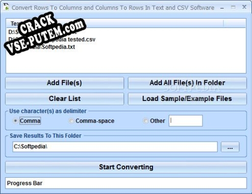Crack для Convert Rows To Columns and Columns To Rows In Text and CSV Software