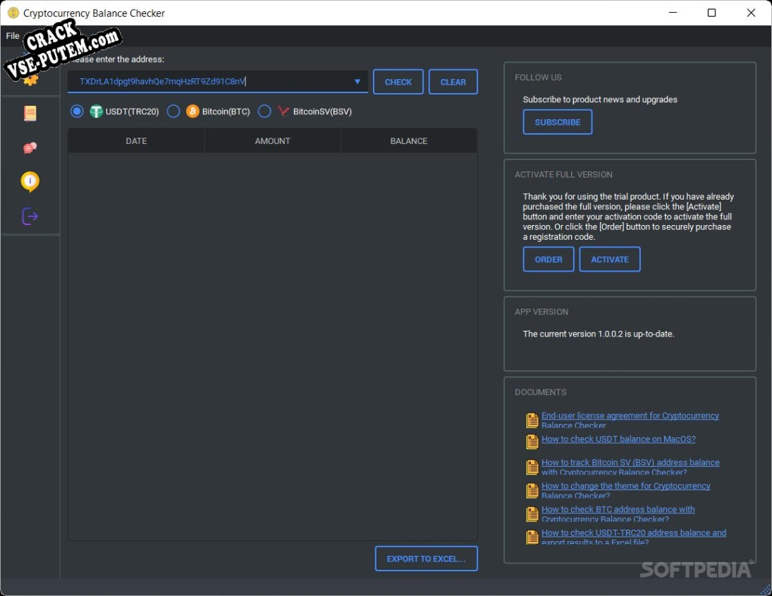 Ключ для Cryptocurrency Balance Checker