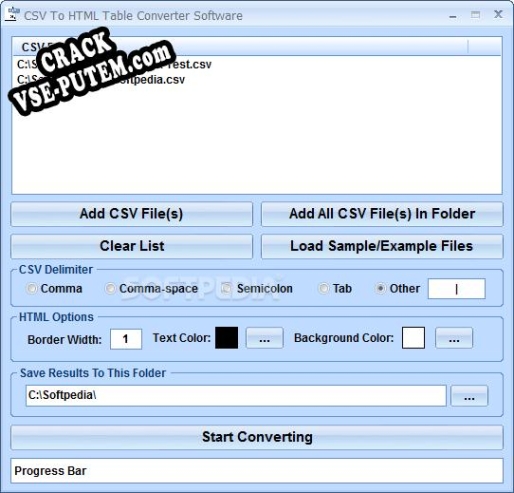 Активация программы CSV To HTML Table Converter Software
