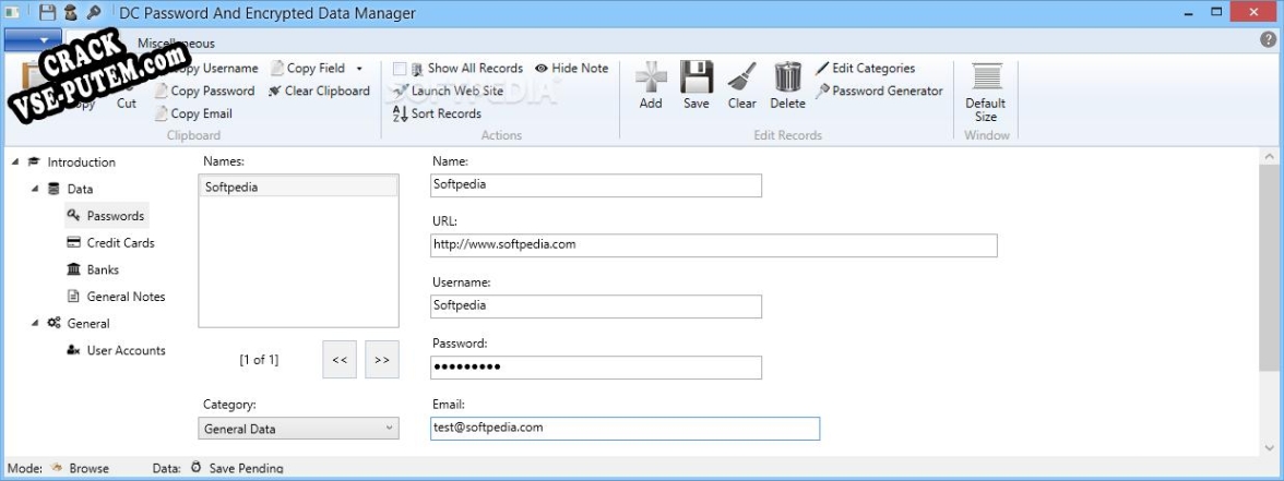 Ключ для DC Password And Encrypted Data Manager