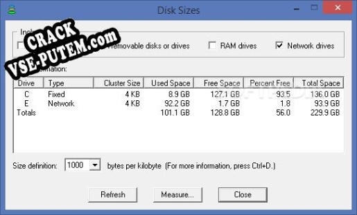 Disk Sizes и crack patch (взлом)