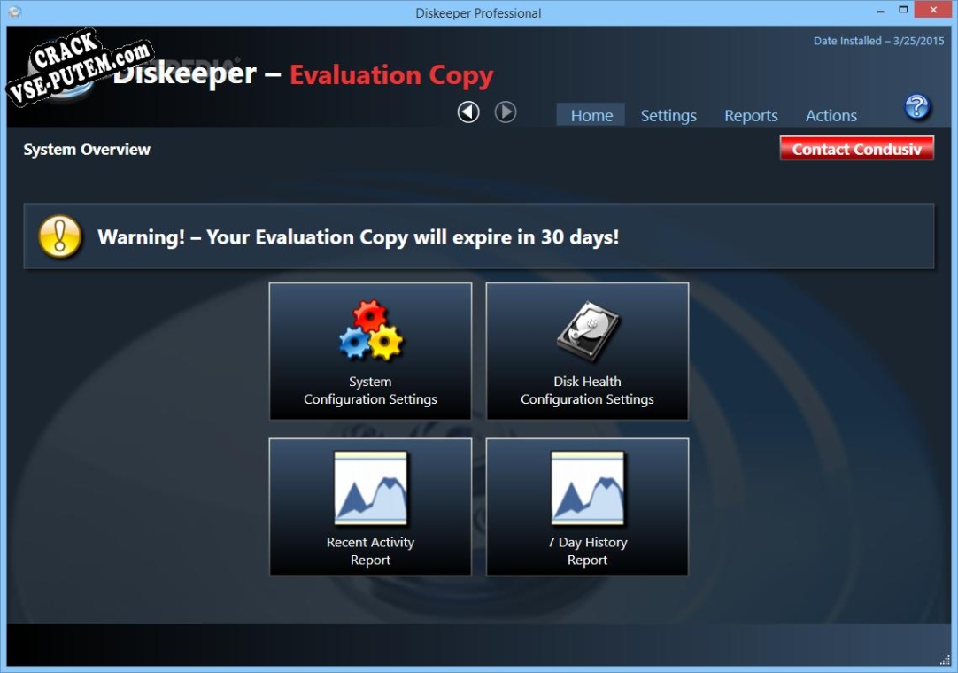 Взлом Diskeeper Professional