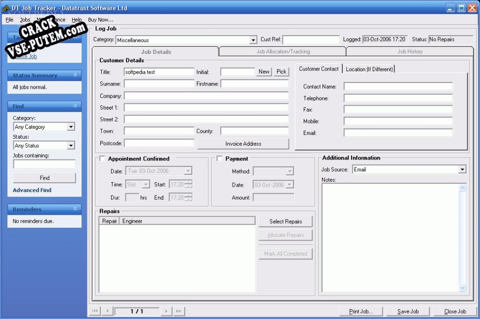 DT Job Tracker keygen (кейген)