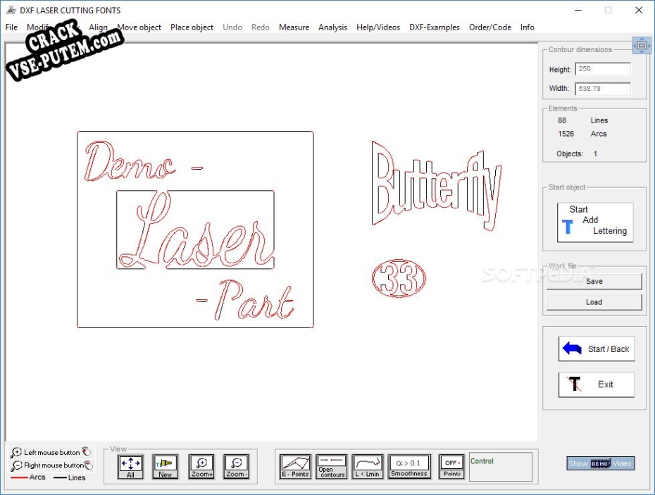 DXF LASER CUTTING FONTS  + crack (кряк)