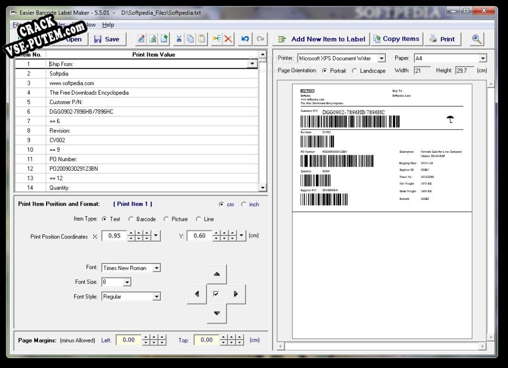 Easier Barcode Label Maker + crack/ключ
