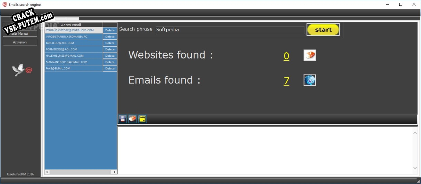 Crack для Email search engine