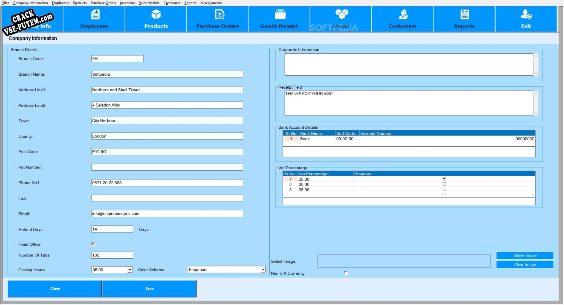 Crack для Emperium Hospitality Point of Sale