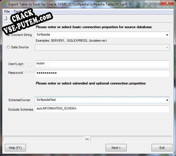 Активация программы Export Table to Excel for Oracle
