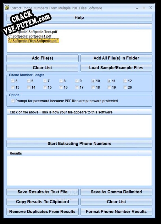 Extract Phone Numbers From Multiple PDF Files Software с patch/keygen