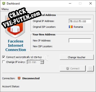 Взлом (keygen) Faceless Internet Connection