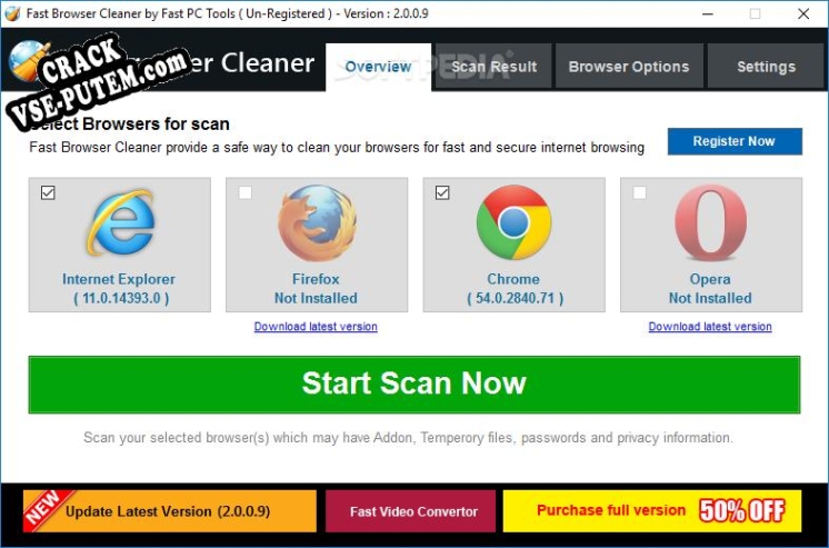 Fast Browser Cleaner  + crack (кряк)