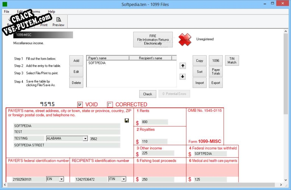 Form 1099-MISC Miscellaneous Income + crack/ключ