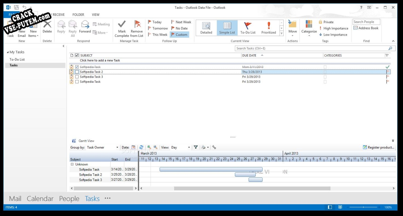 Crack для Gantt For Outlook