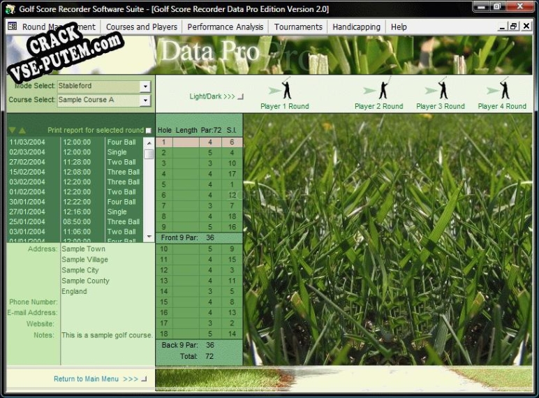 Взлом (keygen) Golf Score Recorder Software Suite