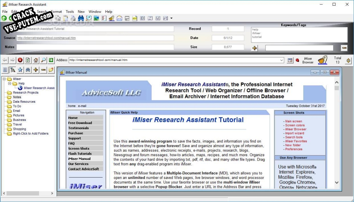 iMiser Research Assistant с patch/keygen