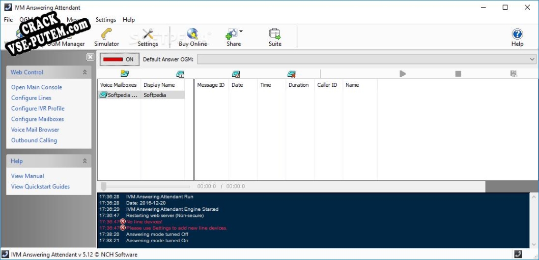 Взлом (keygen) IVM Answering Attendant