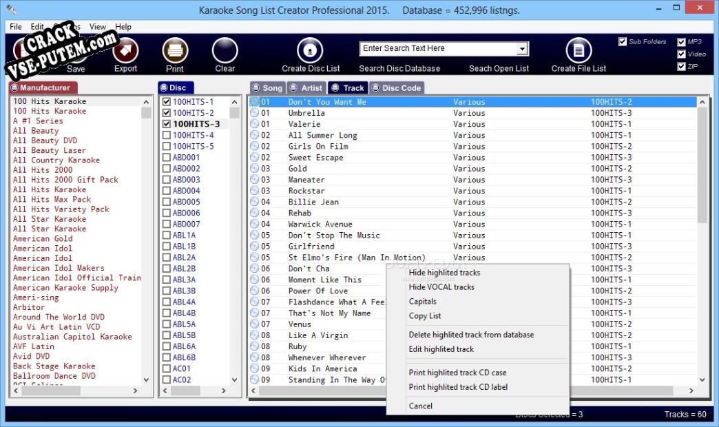 Keygen для Karaoke Song List Creator Professional