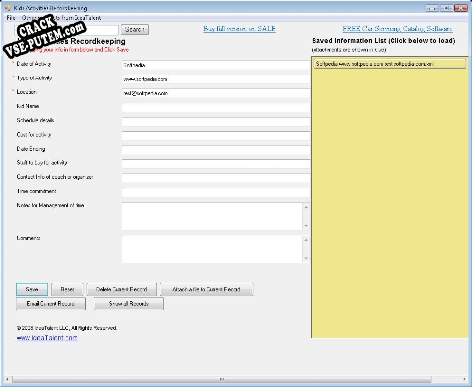 Kids Activities Recordkeeping  + crack (кряк)