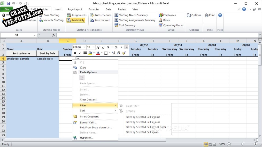 Взлом Labor Scheduling Retailers Version