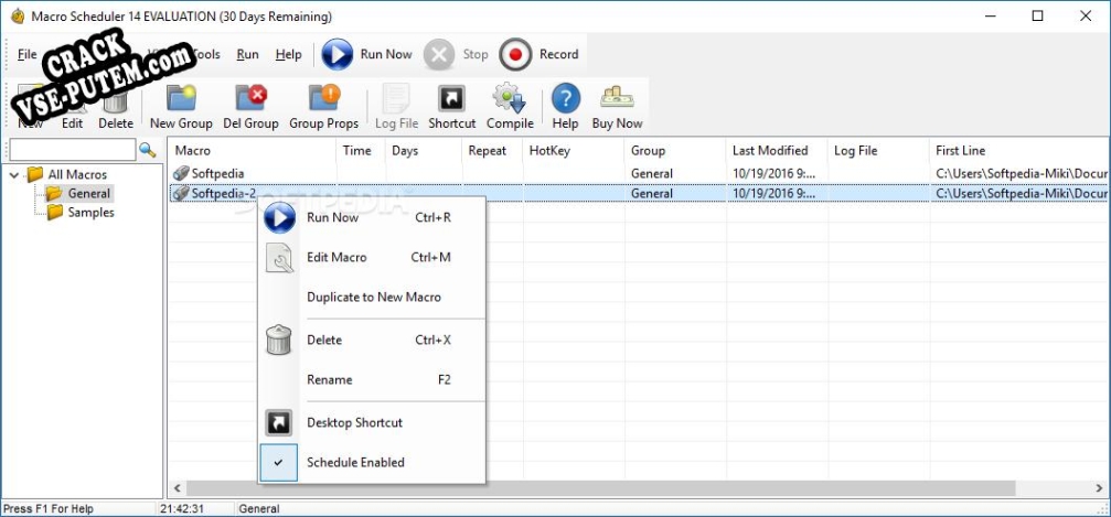 Crack для Macro Scheduler