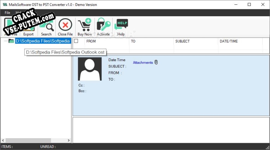 Активация программы MailsSoftware OST to PST Converter