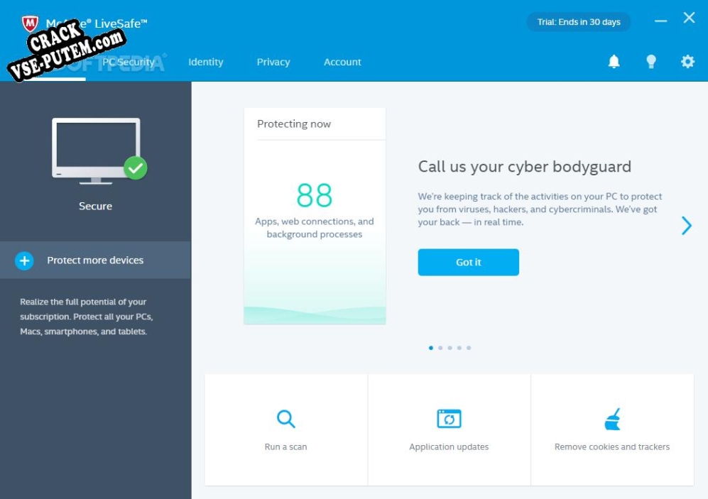 Crack для McAfee Internet Security