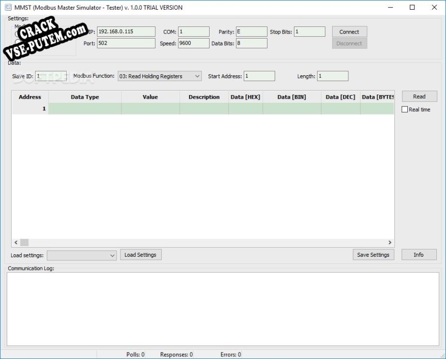 MMST Modbus Master Simulator - Tester и crack patch (взлом)