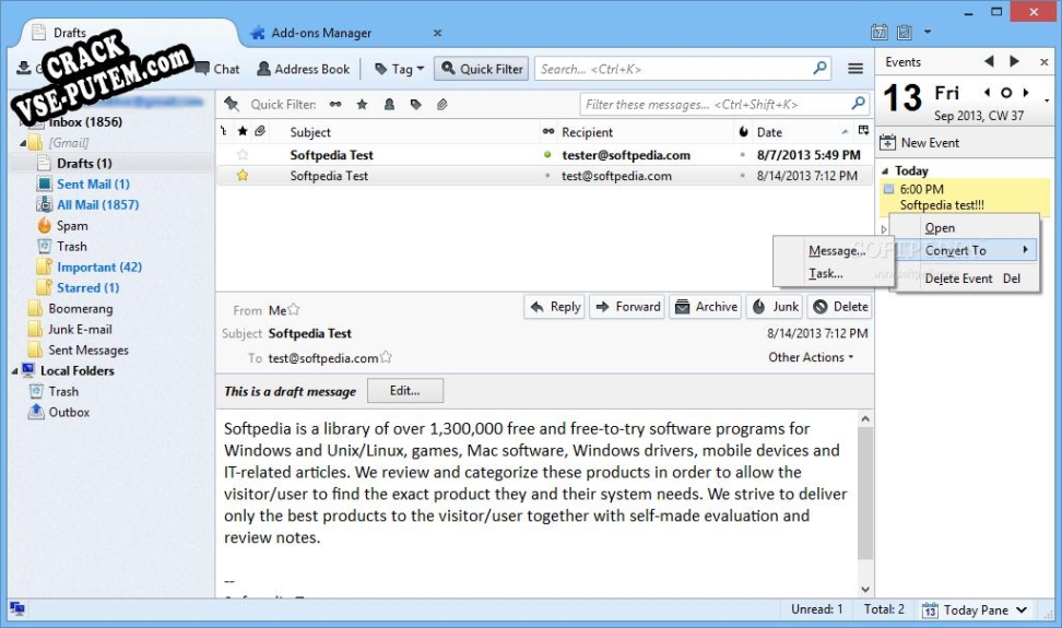 Взлом (keygen) Mozilla Lightning Project