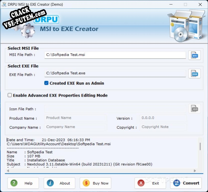 Взлом (keygen) MSI to EXE Converter
