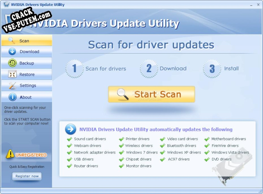 NVIDIA Drivers Update Utility и crack patch (взлом)