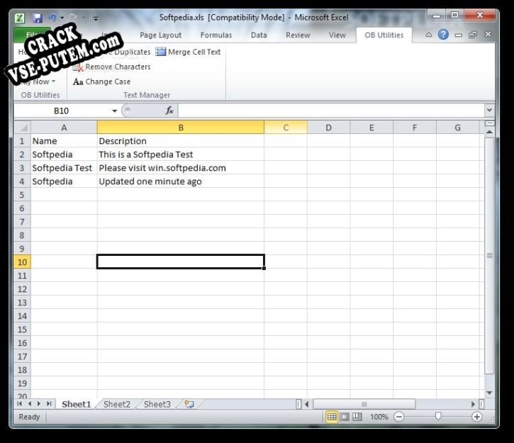 OB Excel Text Manager + crack/ключ