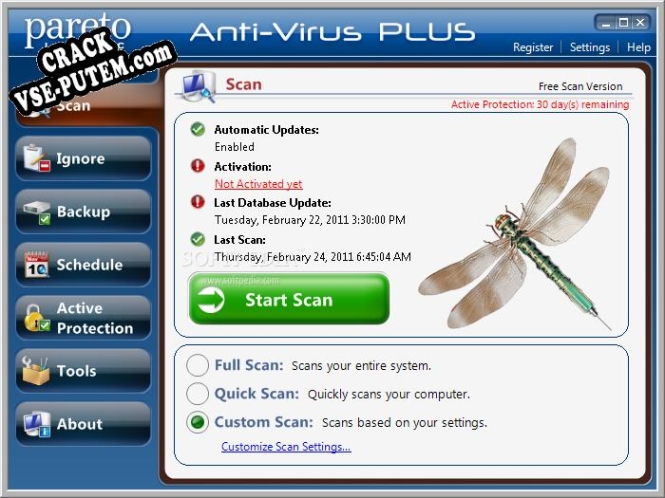 Активация программы ParetoLogic Anti-Virus PLUS